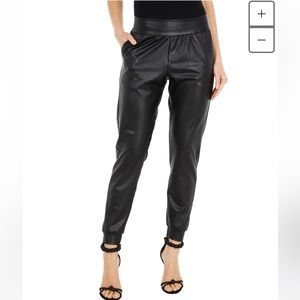 Commando Faux Leather Jogger - Black